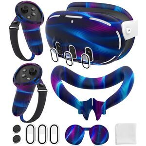 Silicone Cover Set Oculus/Meta Quest 3, Controller Grips Cover (Aurora Blue)